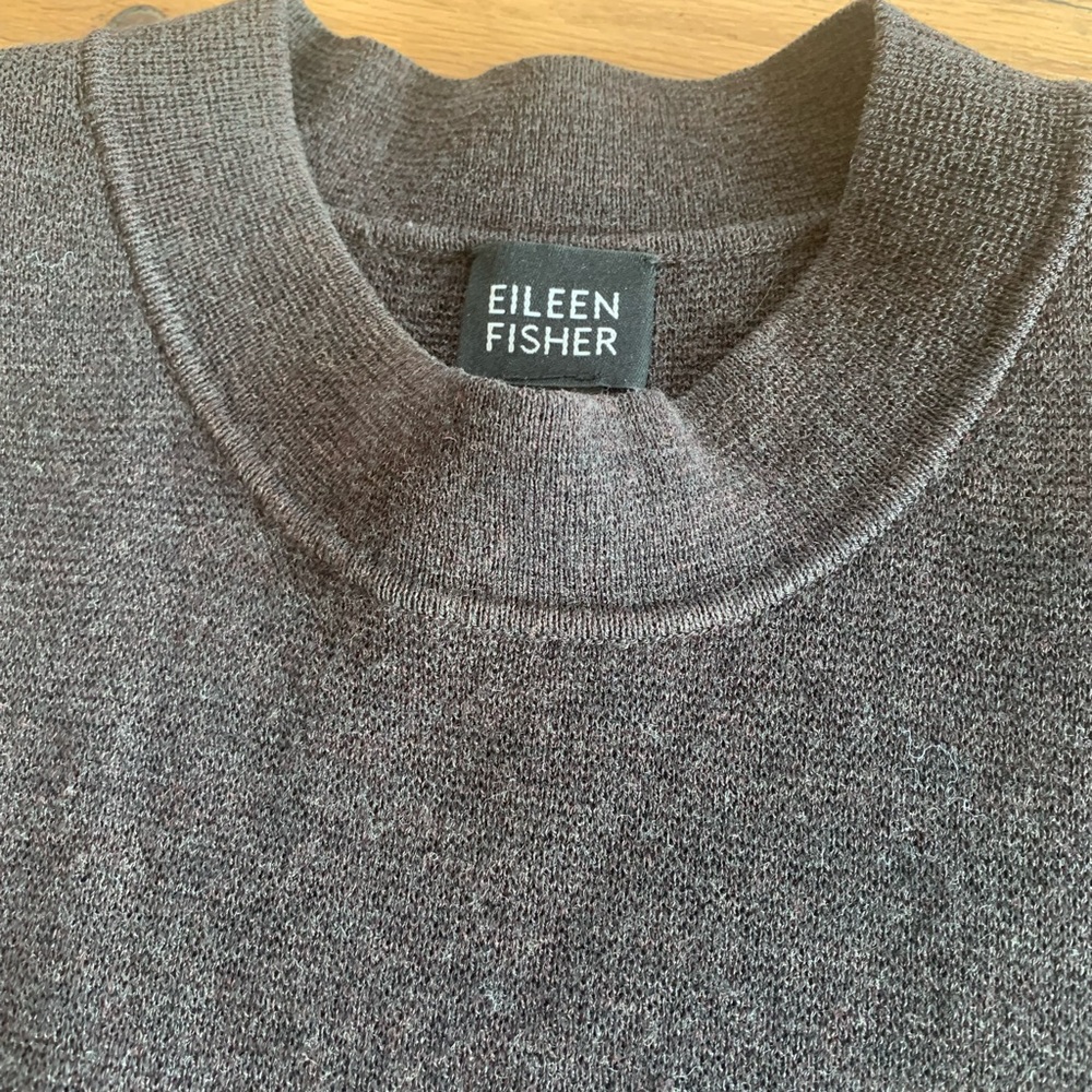 Eileen Fisher Italian Wool Charcoal Gray Sleevless Top Women’s L Preloved - Picture 3 of 8